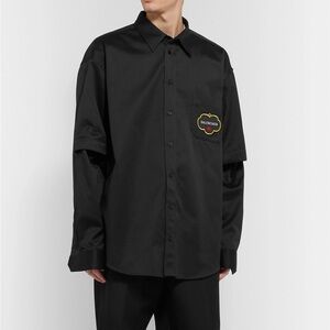 Balenciaga Oversize Logo Button Up Shirt